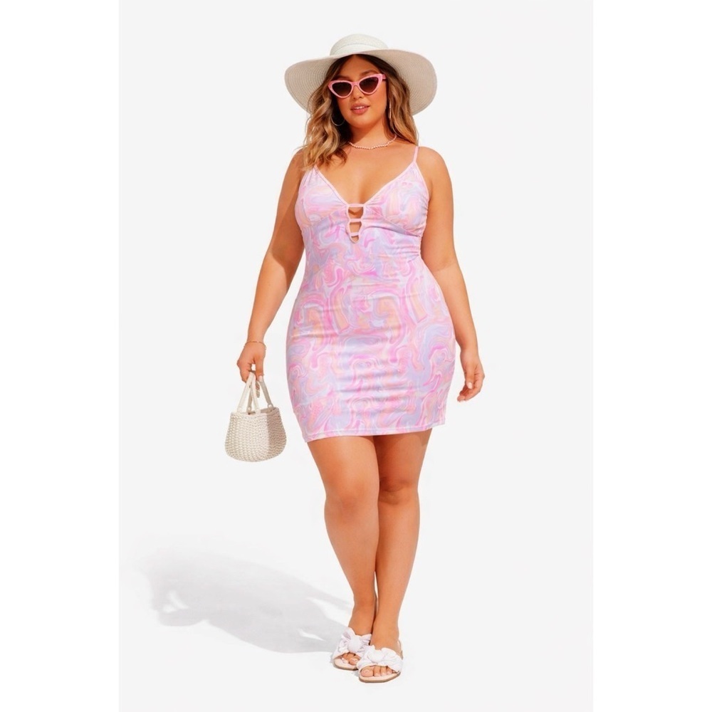 PRINCESS POLLY Pink Retro Cut Out Mini Dress